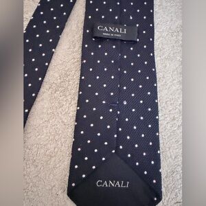 Canali Navy Tie with Dotted Pattern